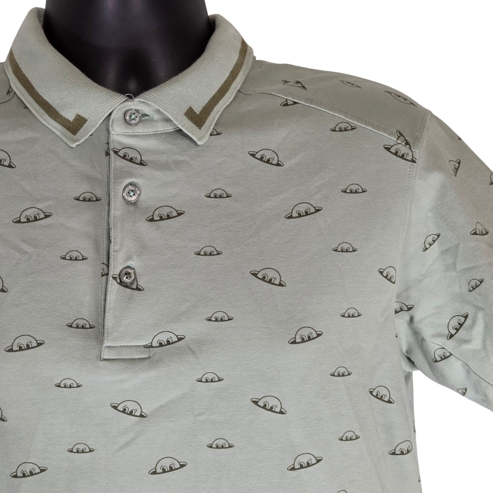 Radmor Taylor Bobrad Repeat Polo All Over Print Pima Cotton Golf Shirt‎ Mens M